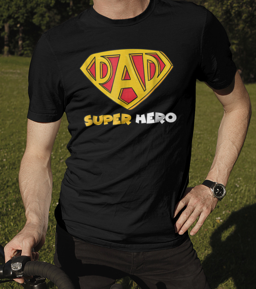 DAD Superhero Iconic Symbol Bold Text Superman T-Shirt