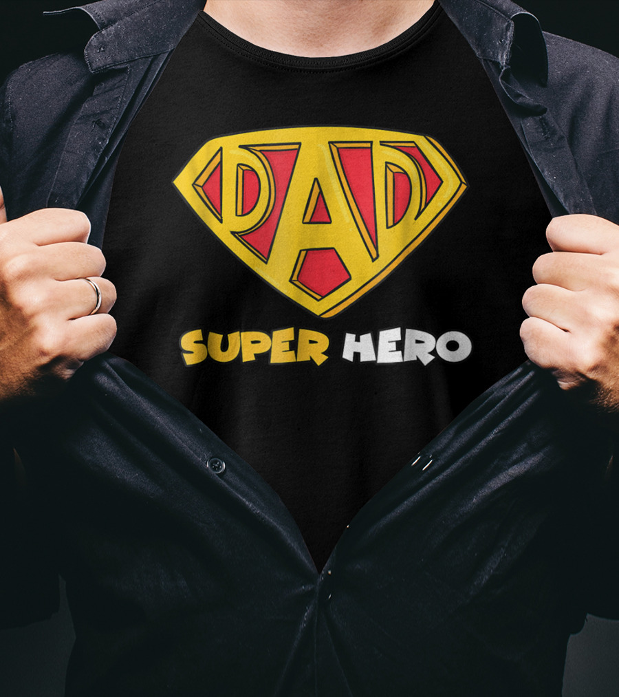 DAD Superhero Iconic Symbol Bold Text Superman T-Shirt