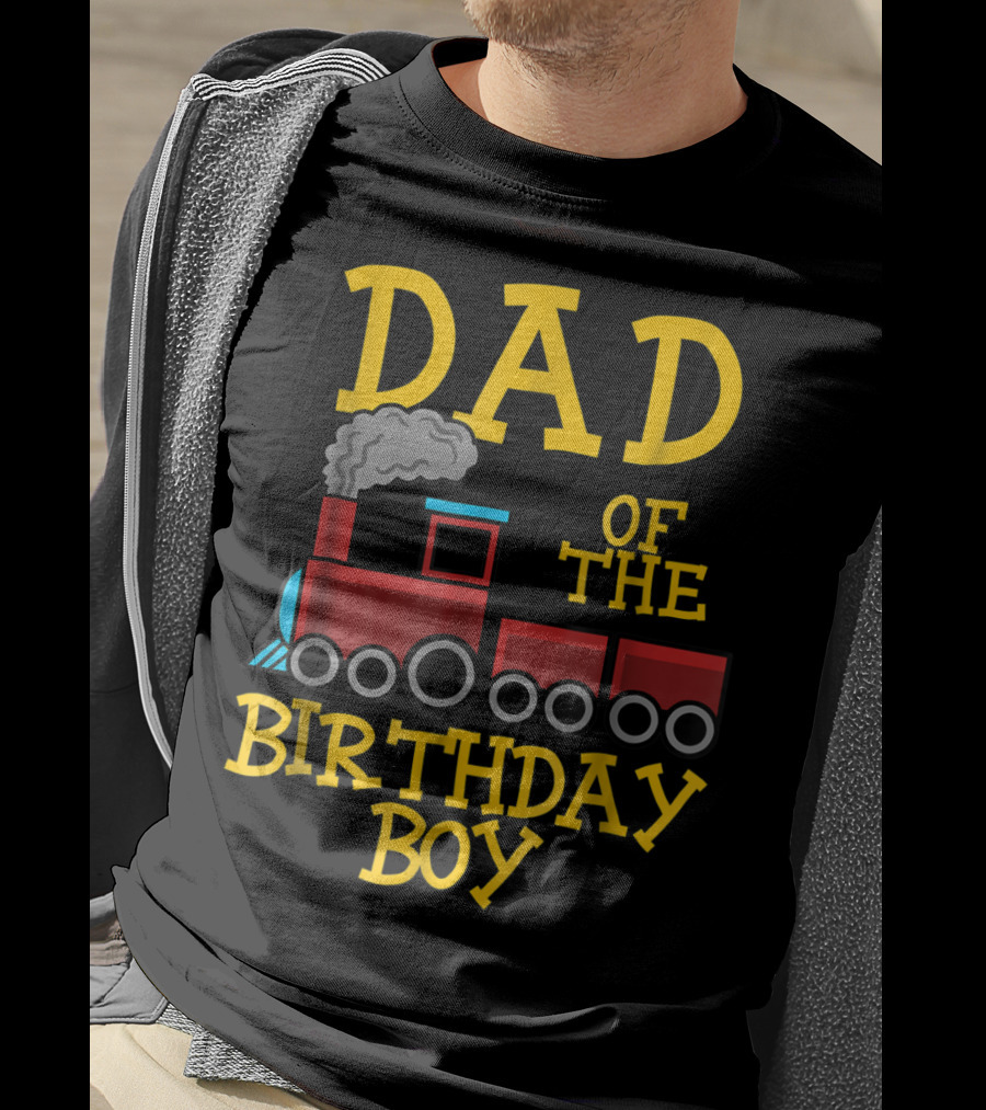 Dad Of The Birthday Boy Train Conductor T-Shirt