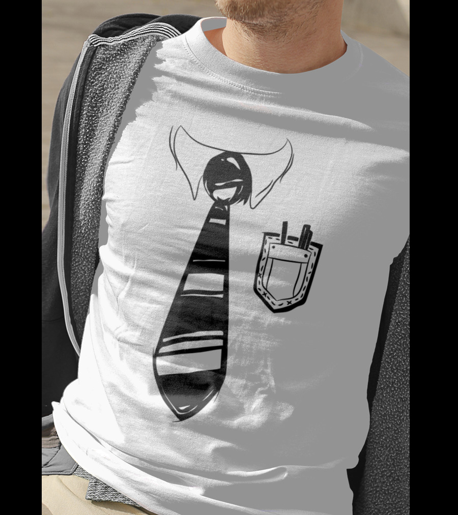 Dad Bod Tie Office Work Blue Collar Worker Cubicle T-Shirt