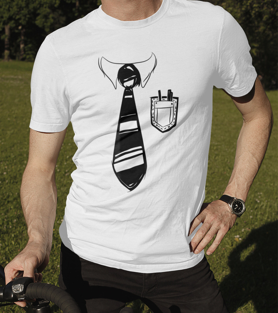 Dad Bod Tie Office Work Blue Collar Worker Cubicle T-Shirt