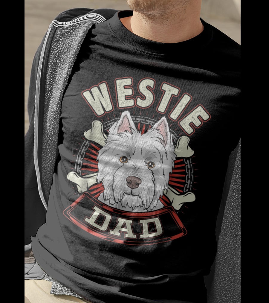 Westie Dad Bone Chain T-Shirt
