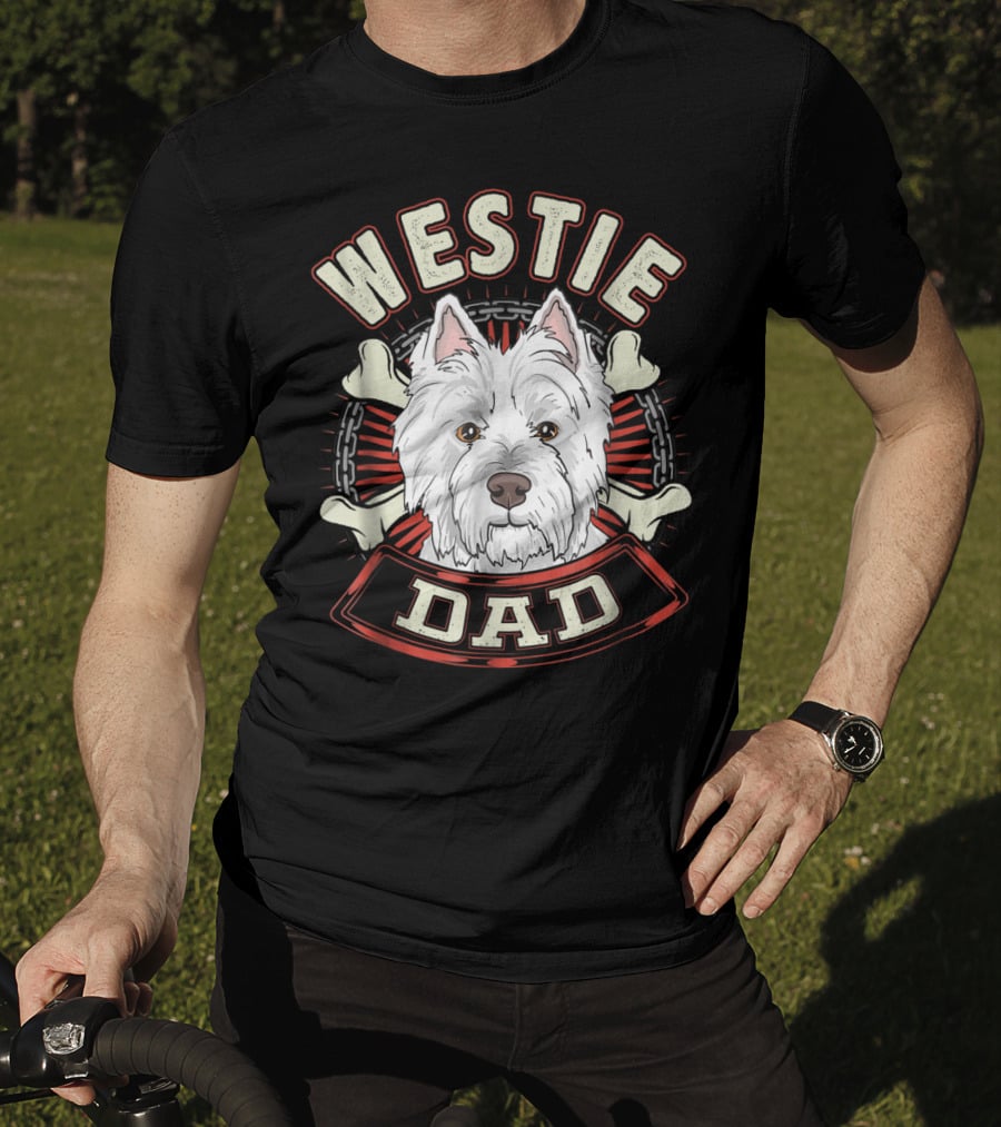 Westie Dad Bone Chain T-Shirt