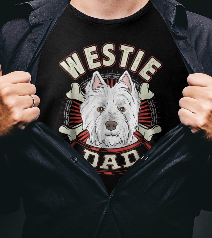 Westie Dad Bone Chain T-Shirt