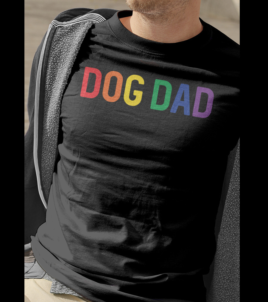 Dog Dad Rainbow Gay Pride T-Shirt