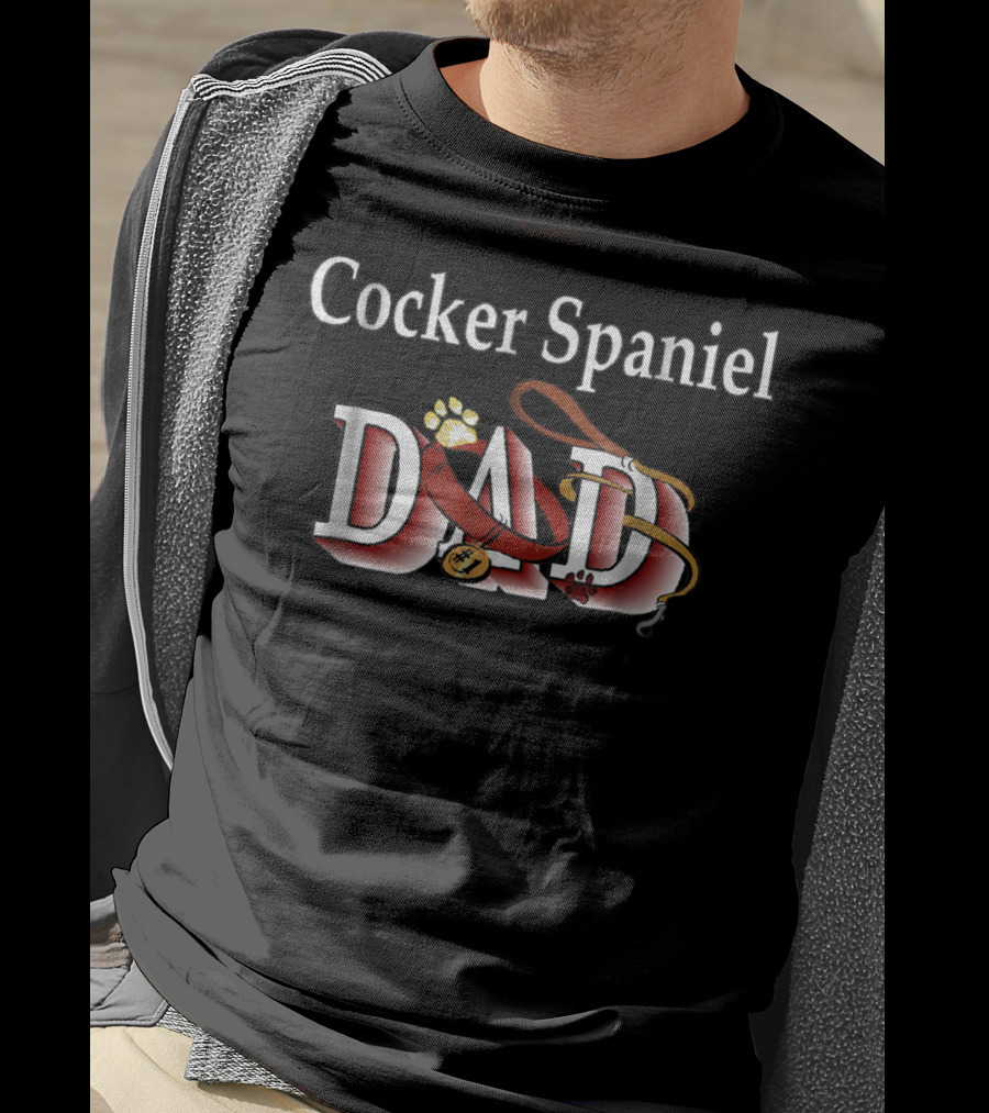 Cocker Spaniel Dog Dad For Father On Birthday43 T-Shirt