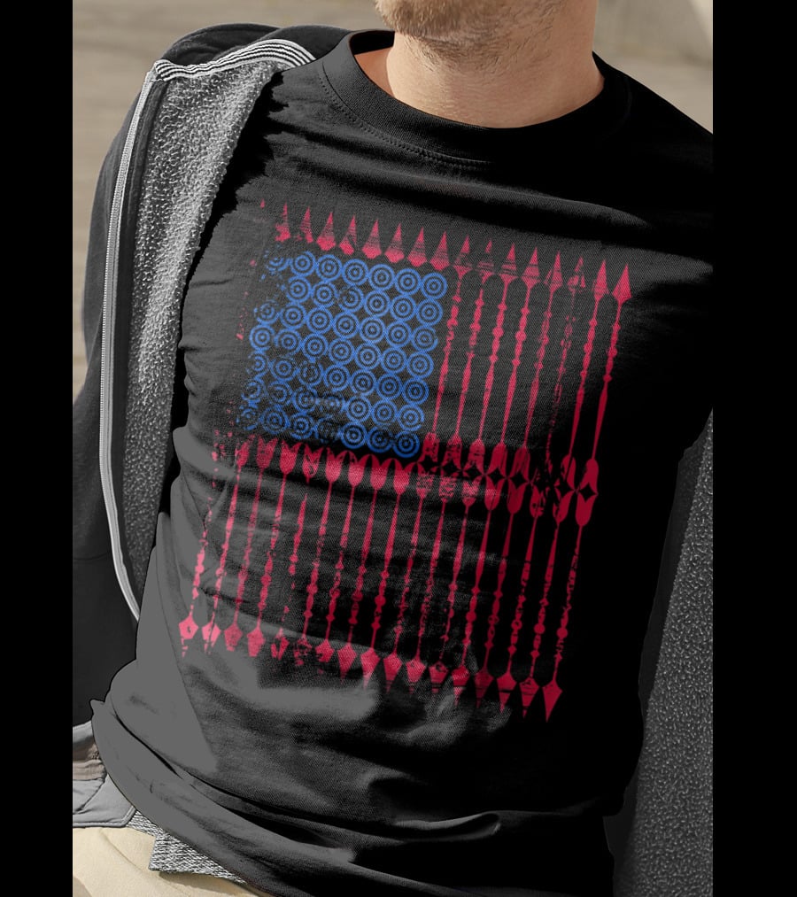 Archery Arrows American Flag Vintage Mom Dad T-Shirt