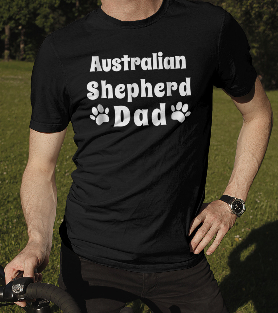 Australian Shepherd Dad Paw Prints T-Shirt