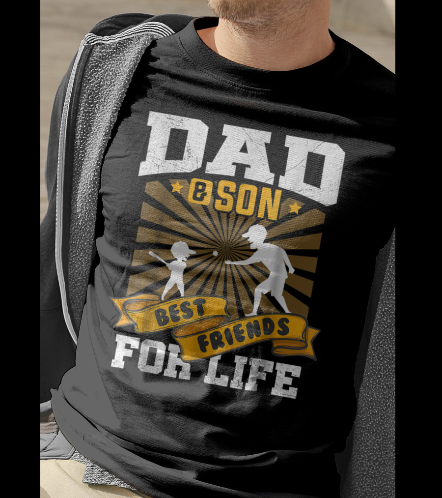 Dad And Son Best Friends For Life Baseball T-Shirt