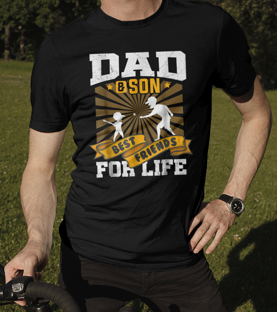 Dad And Son Best Friends For Life Baseball T-Shirt