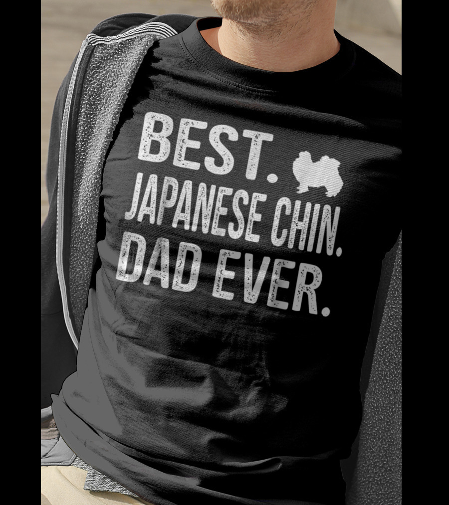 Best Japanese Chin Dad Ever Silhouette Dog Dad Gift T-Shirt