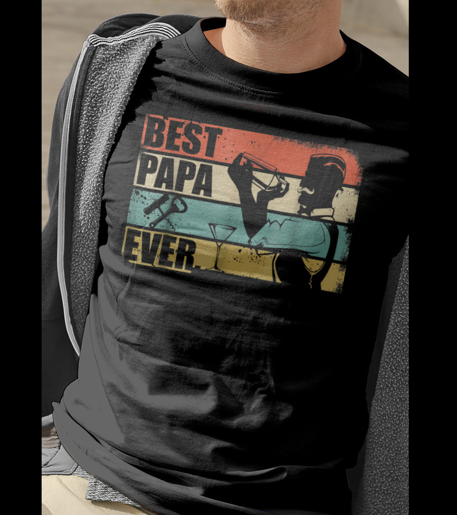 BEST PAPA BARTENDER EVER VINTAGE STYLE 35 T-Shirt