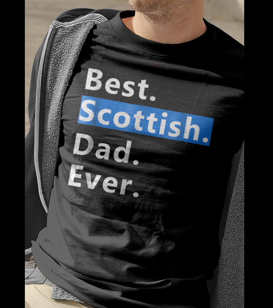 Best Scottish Dad Ever Bold Blue T-Shirt