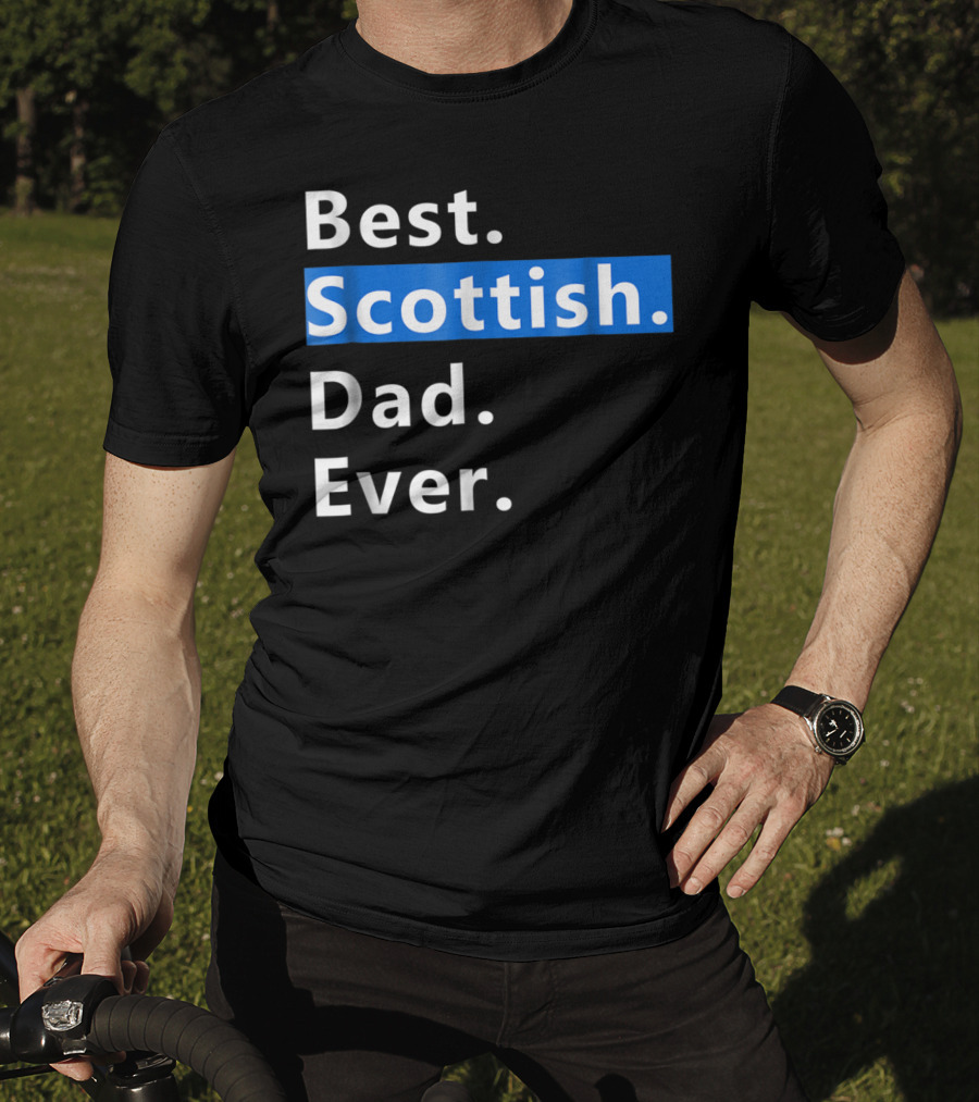 Best Scottish Dad Ever Bold Blue T-Shirt