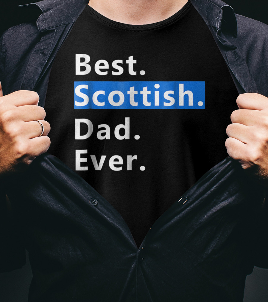 Best Scottish Dad Ever Bold Blue T-Shirt