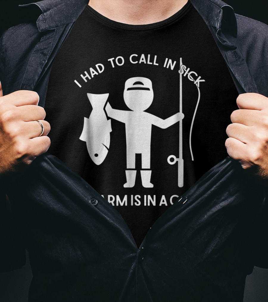 Call In Sick Fishing Dad My Arm Is In A Cast Cool Father Men62 T-Shirt