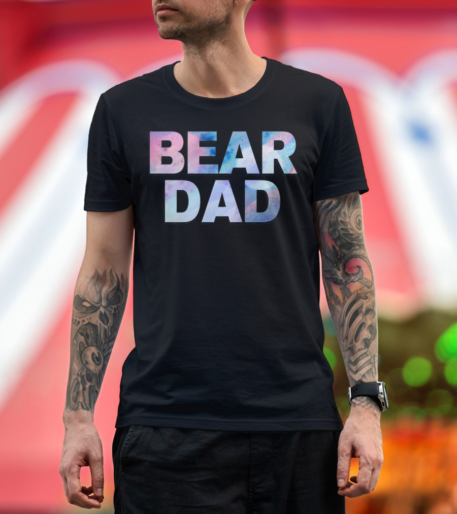 Bear Dad Pastel Text T-Shirt