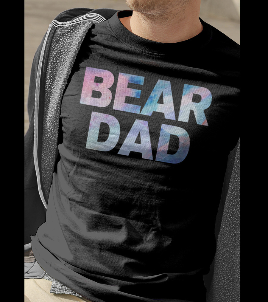 Bear Dad Pastel Text T-Shirt