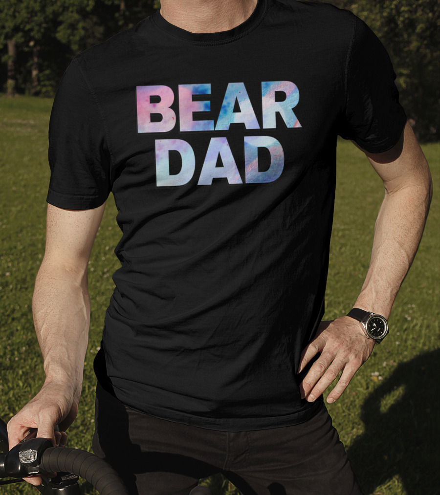 Bear Dad Pastel Text T-Shirt