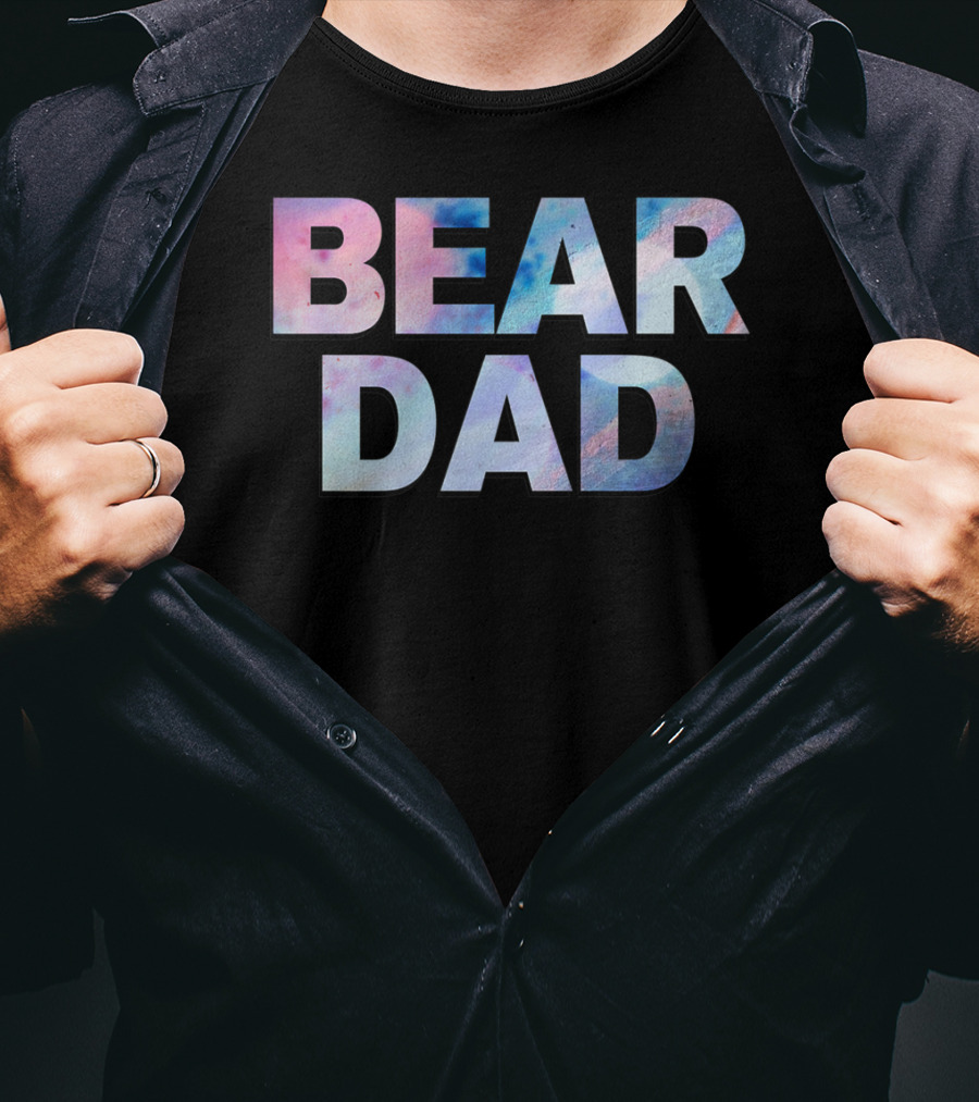 Bear Dad Pastel Text T-Shirt