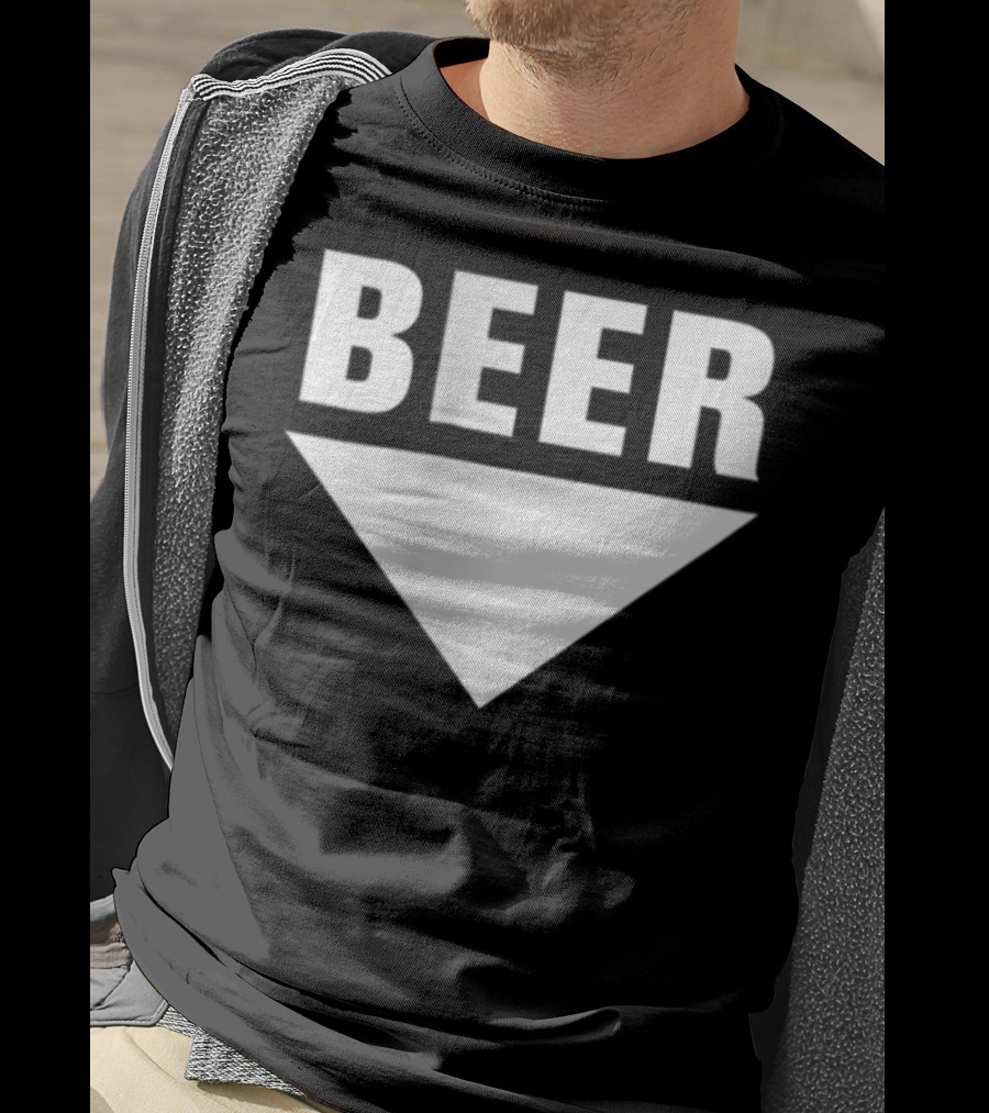 BEER Belly Arrow Label Expecting Joke T-Shirt
