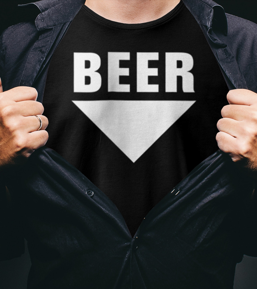 BEER Belly Arrow Label Expecting Joke T-Shirt