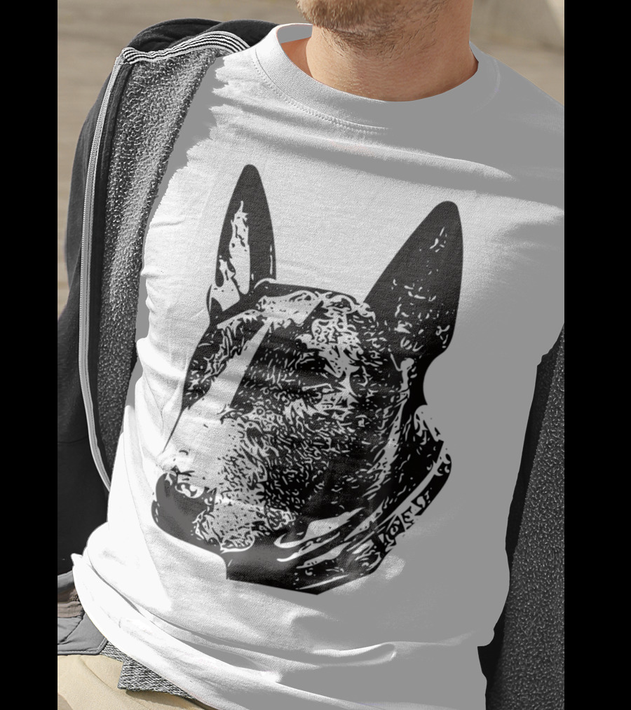 Brindle Bull Terrier Dog Mom Or Dad Head T-Shirt