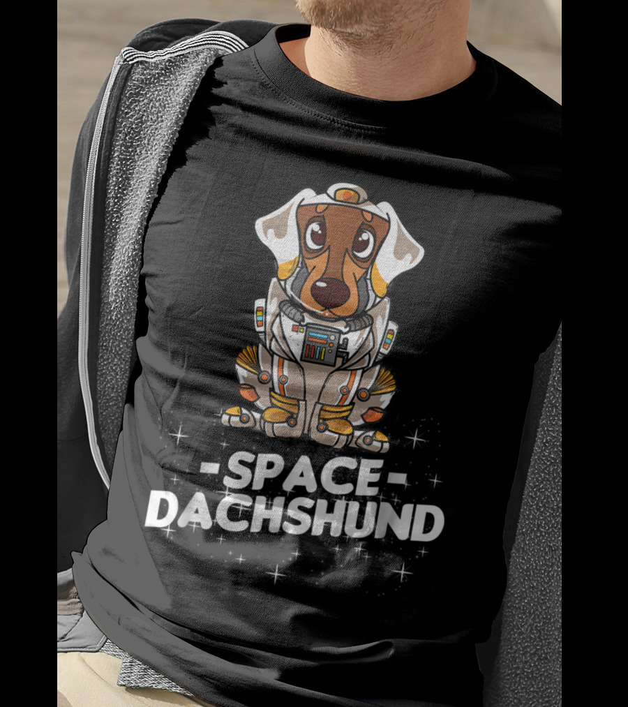 Space Dachshund In Christmas Suit T-Shirt