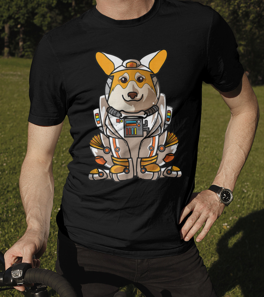 Christmas Space Welsh Corgi Astronaut Suit Dog T-Shirt