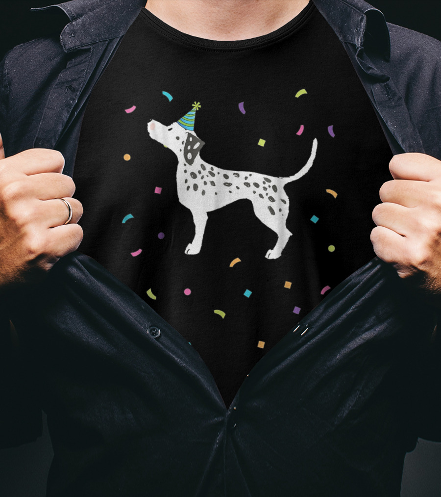 Cute Dalmatian Dog Dad Party T-Shirt