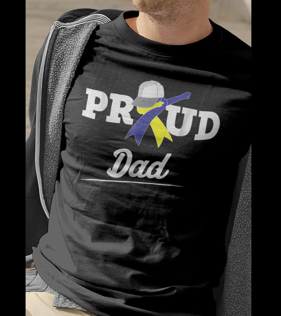 Proud Dad Dabbing Support Down Syndrome Awareness T-Shirt