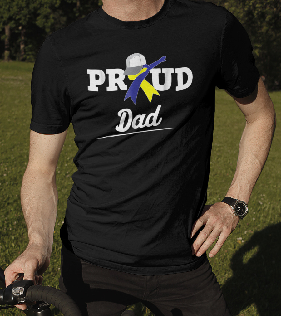 Proud Dad Dabbing Support Down Syndrome Awareness T-Shirt