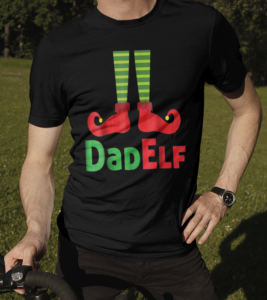 Dad Elf Christmas Family Matching Pajama Party T-Shirt