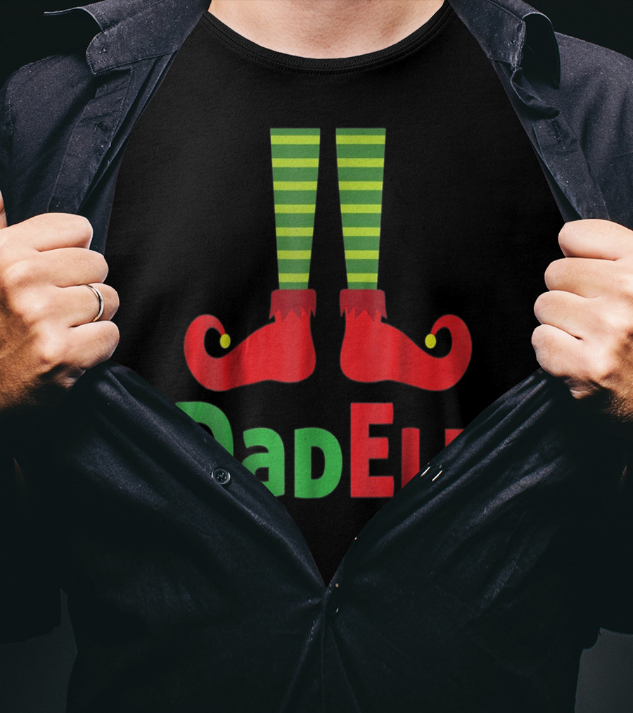 Dad Elf Christmas Family Matching Pajama Party T-Shirt