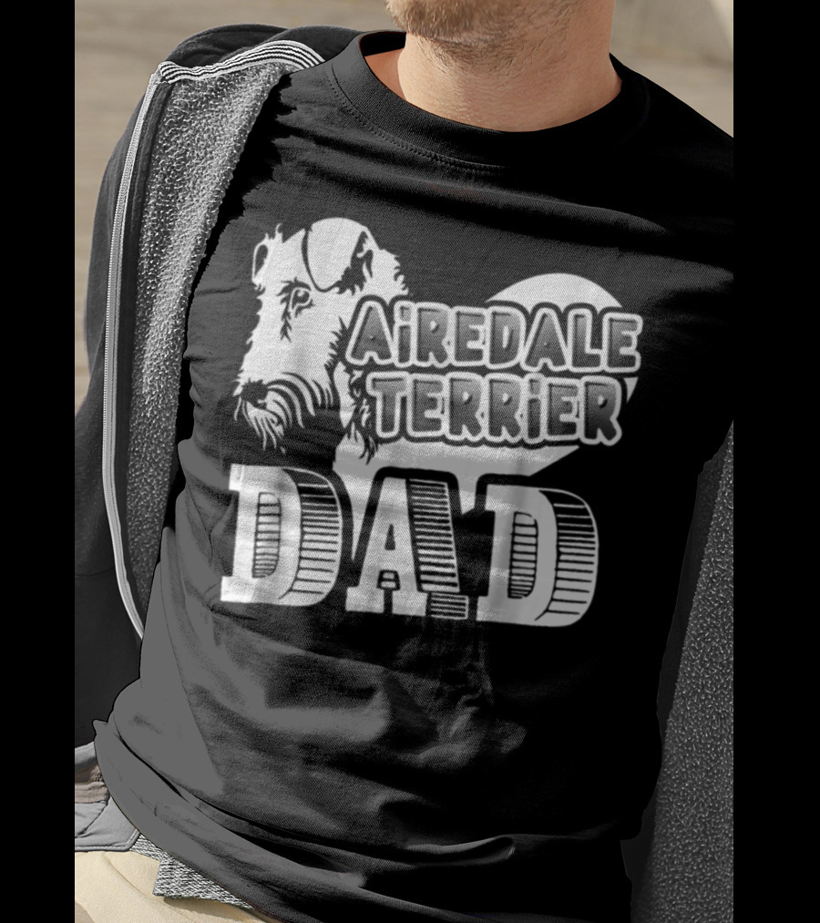 Airedale Terrier Dad Heart T-Shirt