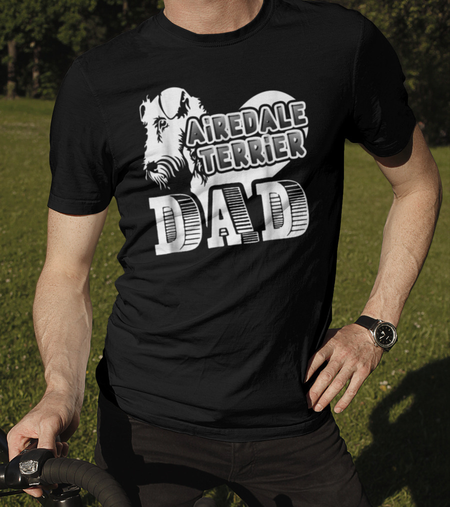 Airedale Terrier Dad Heart T-Shirt