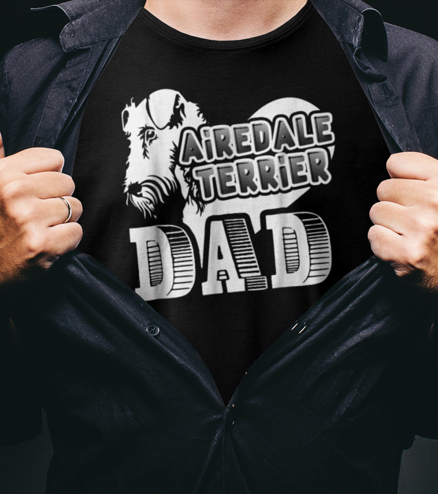 Airedale Terrier Dad Heart T-Shirt
