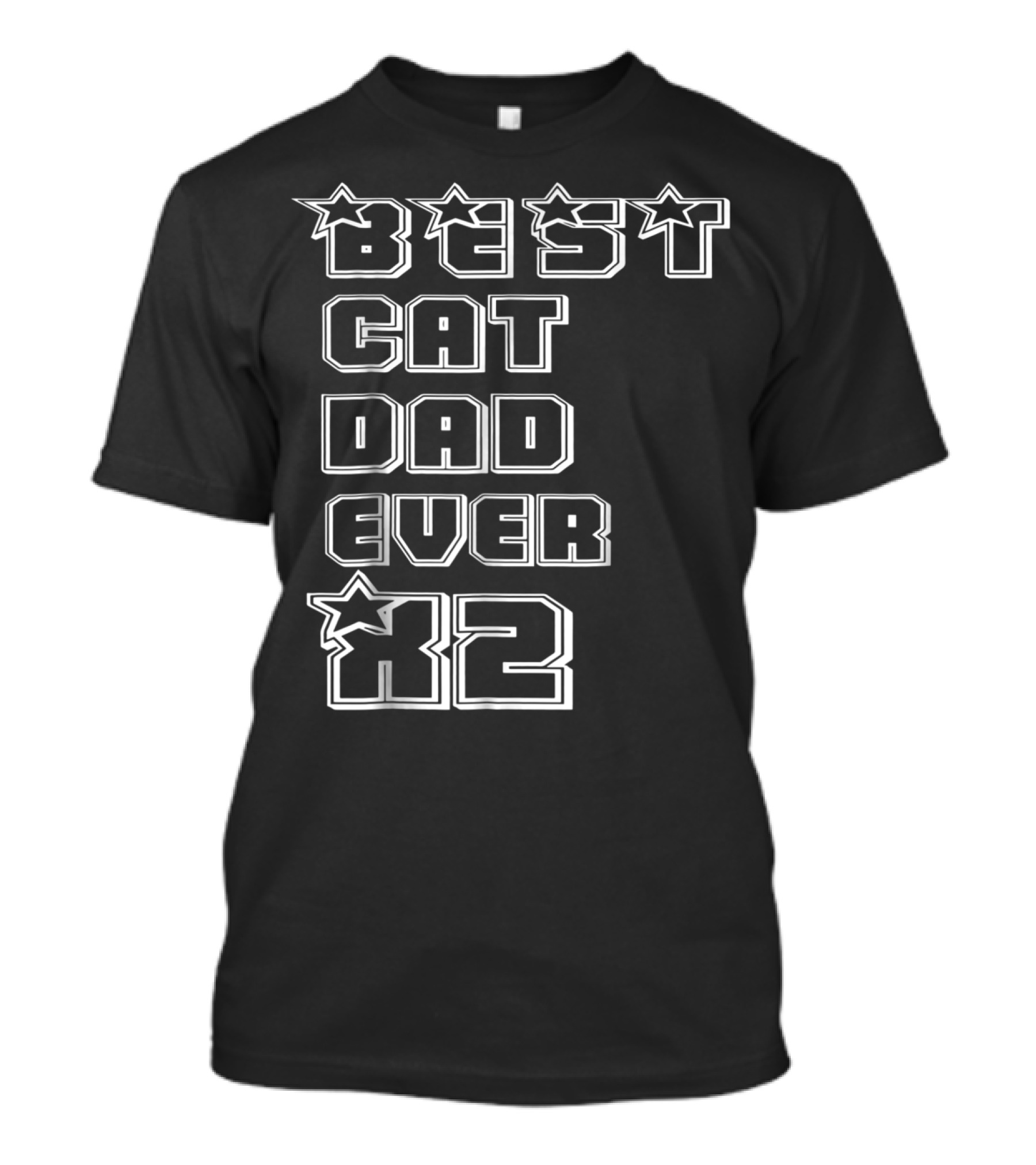 BEST CAT DAD EVER X2 Stars T-Shirt