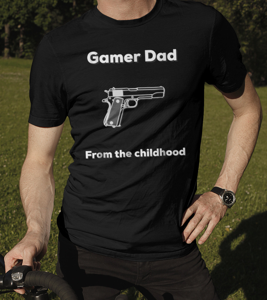Gamer Dad From The Childhood Vintage Gun T-Shirt