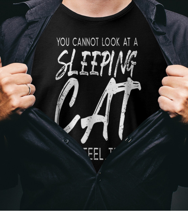 You Cannot Look At A Sleeping Cat And Feel Tense Cat Dad27 T-Shirt