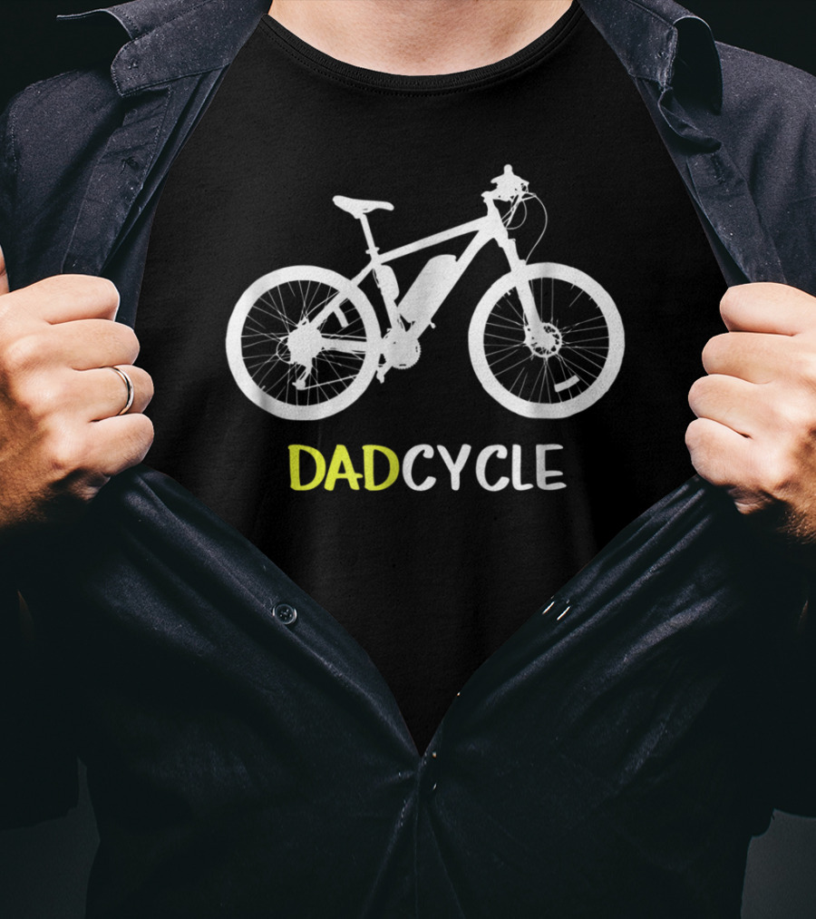 Dad Dadcycle Cycling Dad Bicycle Matching Cyclist Father Mom N Kids22 T-Shirt