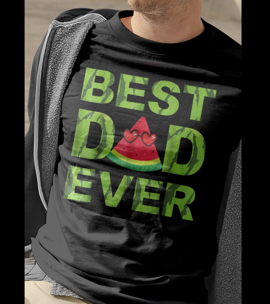 Best Dad Ever Watermelon Heart Eyes T-Shirt
