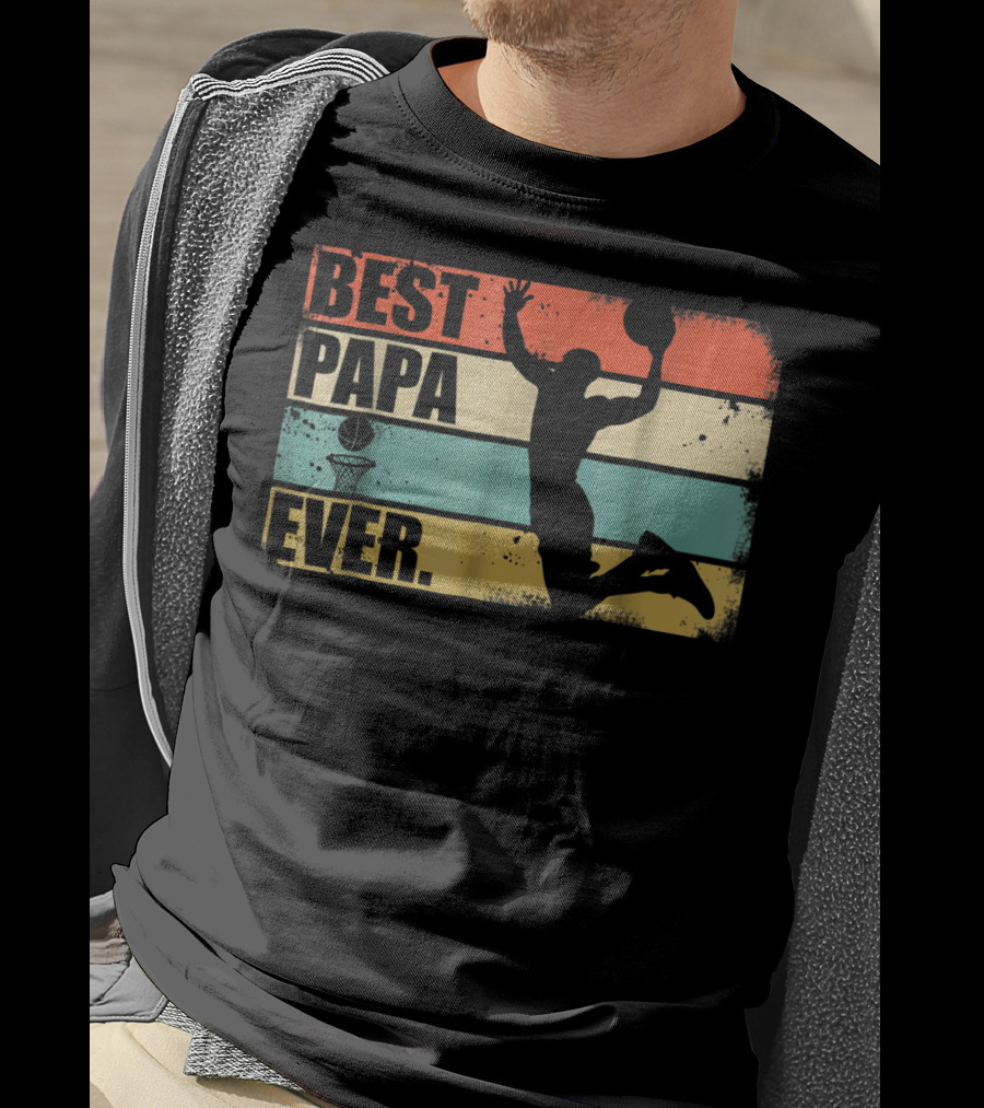Best Papa Ever Basketball Dunk T-Shirt