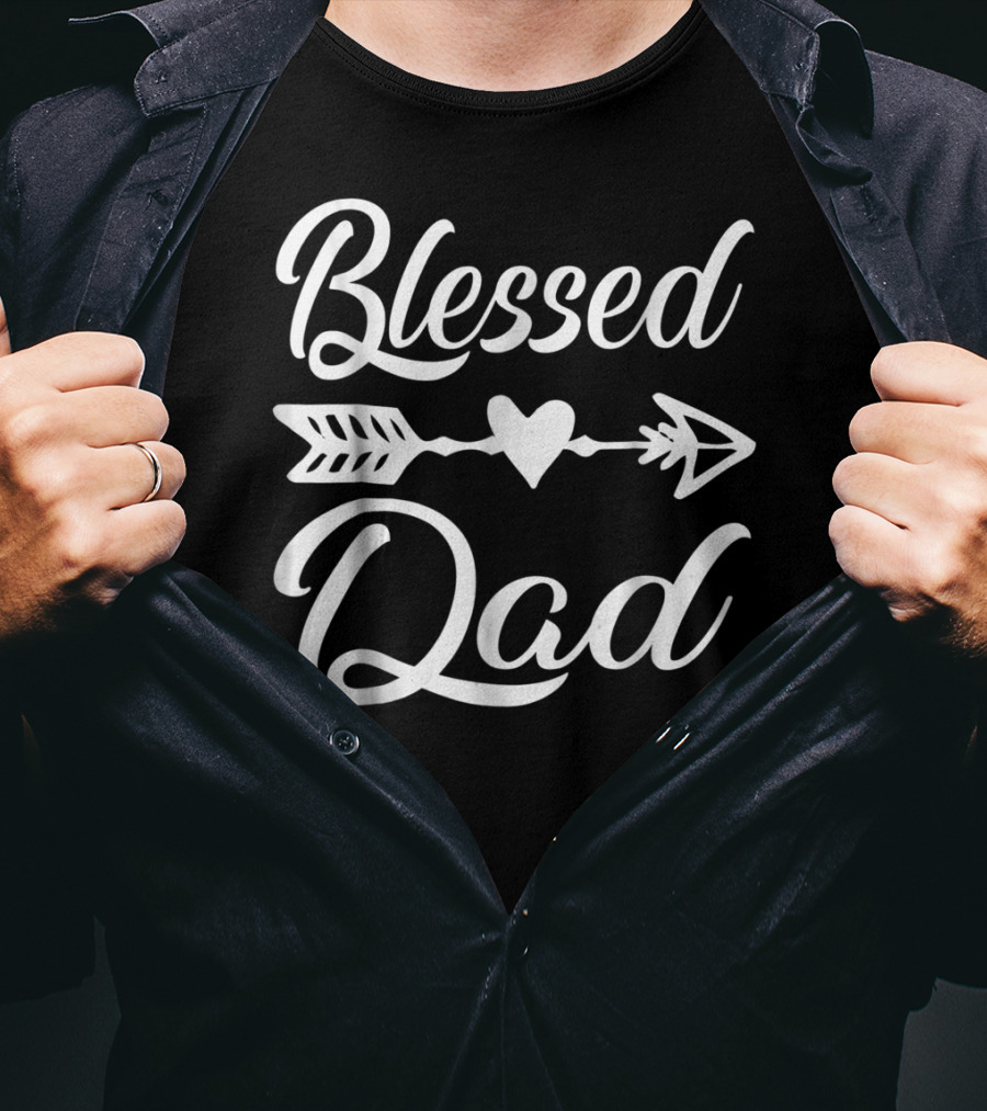 Blessed Dad Heart Arrow Thanksgiving86 T-Shirt