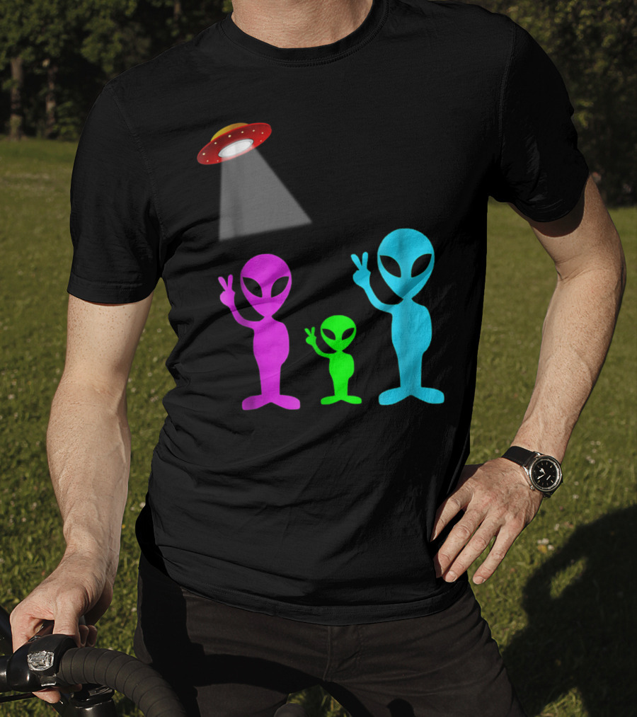 Alien Visitors Fun Space Science Wear Lt88 Peaceful Encounters T-Shirt