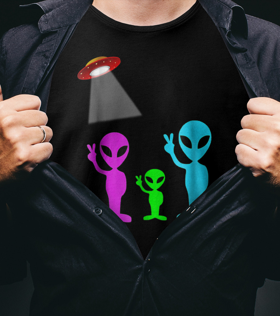Alien Visitors Fun Space Science Wear Lt88 Peaceful Encounters T-Shirt