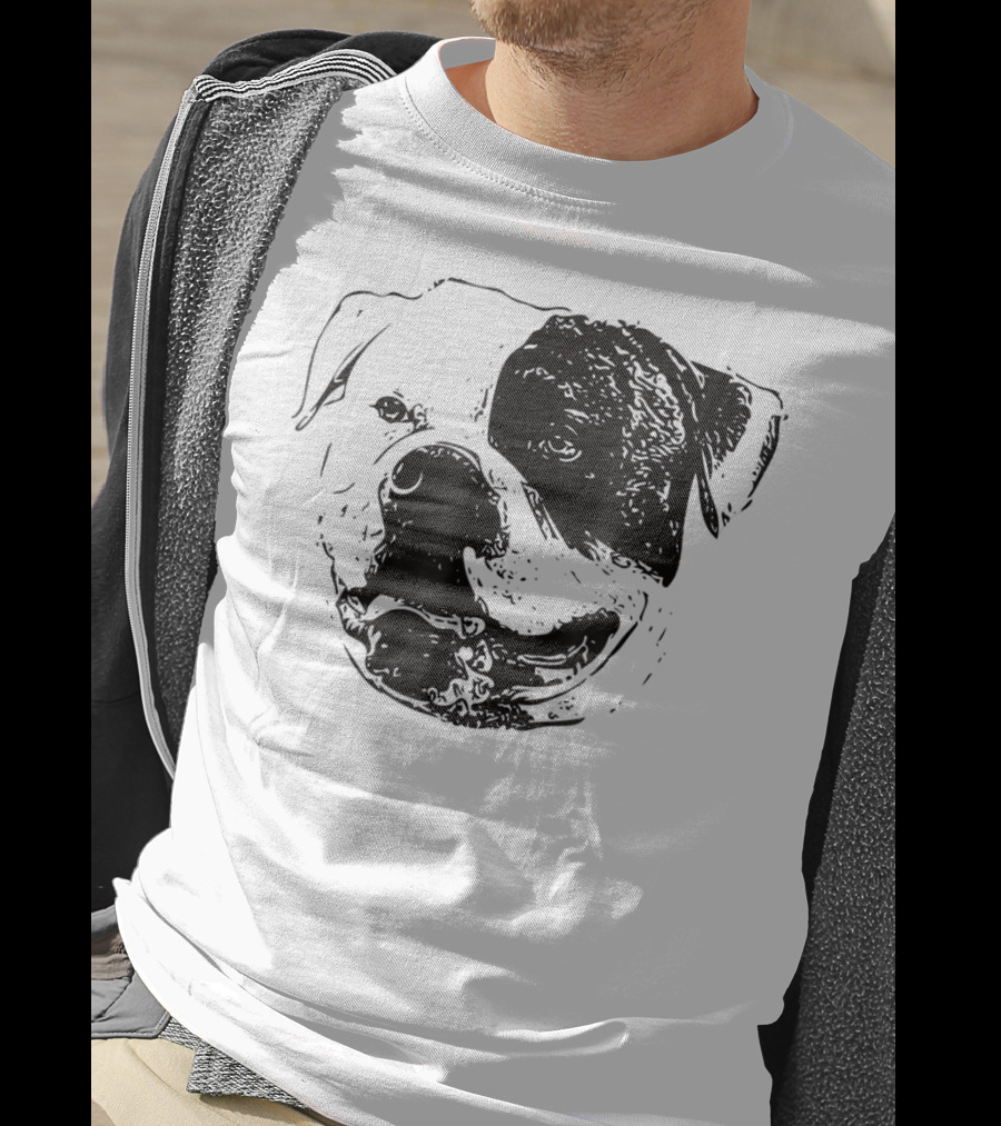 American Bulldog Dog Mom Or Dad Face T-Shirt