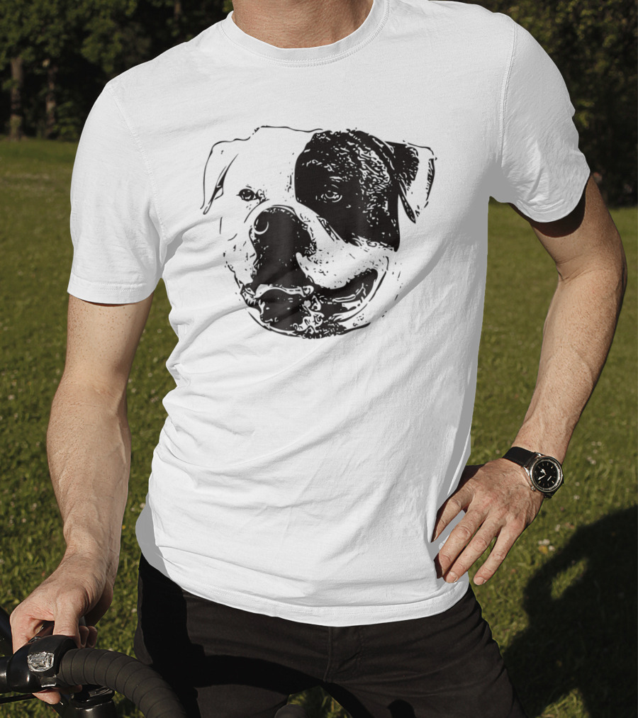 American Bulldog Dog Mom Or Dad Face T-Shirt