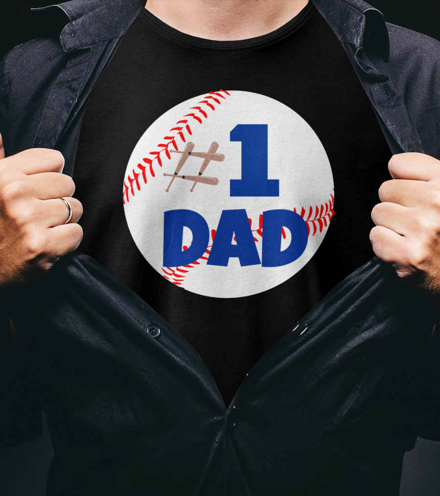 1 Dad Baseball Bats T-Shirt