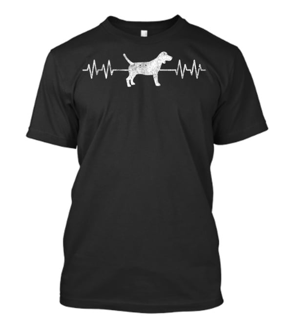 Beagle Heartbeat Dog Puppy Fur Pet Animal EKG Line T-Shirt